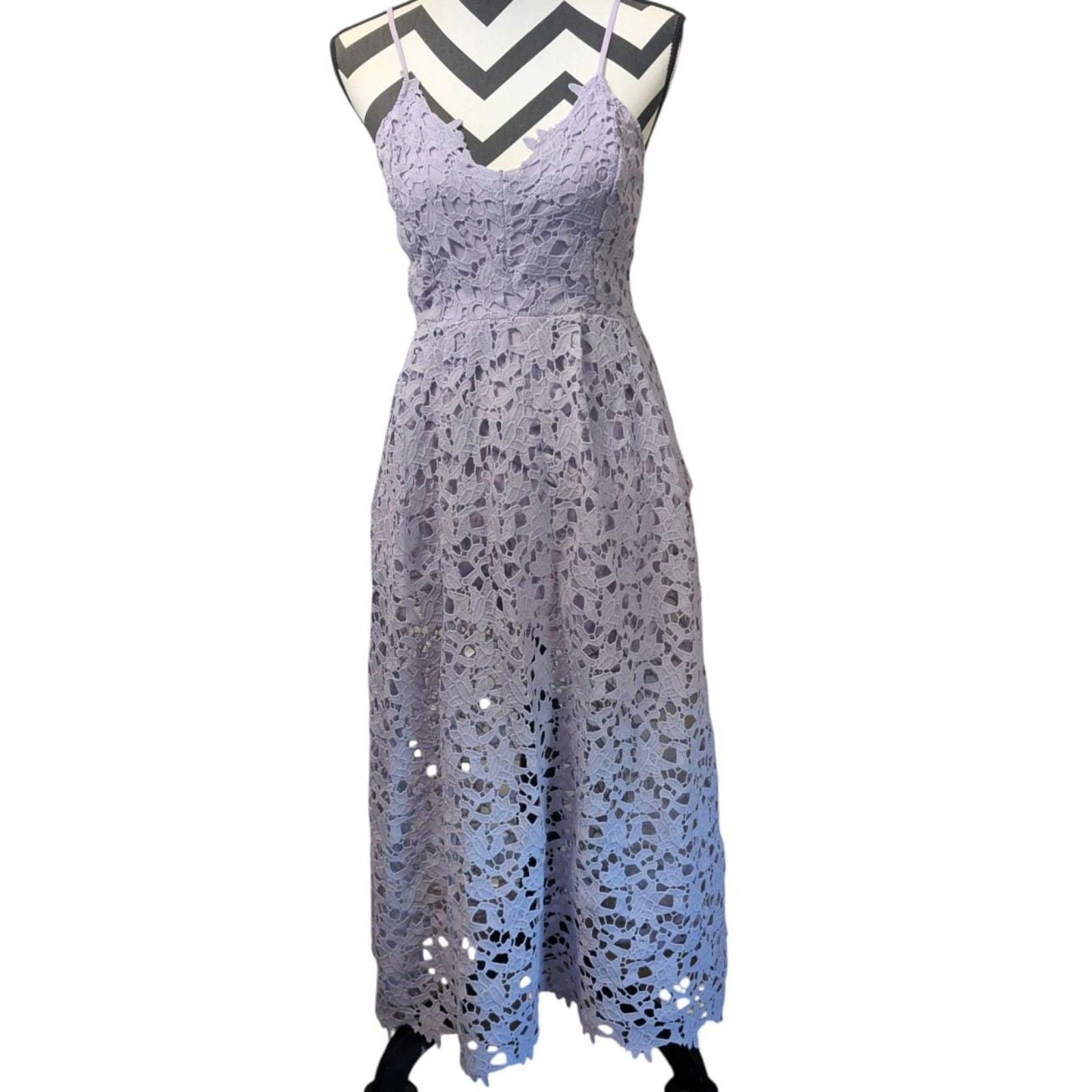 Astr The Label L Lavender Lilac Lace Cutout Midi Dress